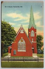 Postcard M.P. Church, Centerville, Maryland linen T123 picture