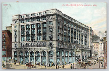 Postcard Omaha, Nebraska J. L. Brandeis Block Posted 1908 A48 picture