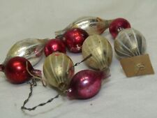 Antique Bimini Striped Art Deco Faden Glass Bead Chain Christmas Ornament 1930's picture
