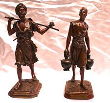 MAGNIFICENT PAIR OF FRENCH ORIENTALISM BRONZE STATUES BY MARCEL DEBUT, FOUNDARY picture