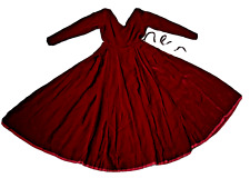 VTG 1950's Red Velveteen Velvet Rockabilly Full Circle 14' Swing Dress M L GOOD picture