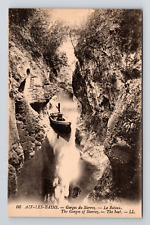 Antique Postcard GORGES OF SIERROZ STEAM BOAT RIVER RPPC Real Photo 1908-18 picture