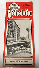 1959-60 HONOLULU Traveler's Guide WAIKIKI Biltmore Dole MAP Vtg Advertising picture