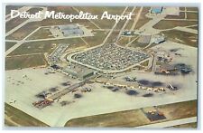 c1950's Detroit Metropolitan Airport Modern Terminal Wayne County MI Postcard picture