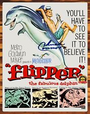 Flipper - The Fabulous Dolphin - 1963 - Signed - Reprint - Metal Sign 11 x 14 picture