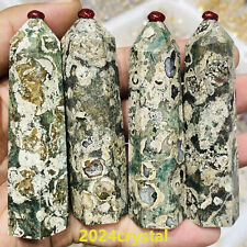 70g Natural Thousand-Eyed agate Quartz Crystal Obelisk Wand Tower Healing 1pc picture