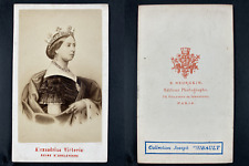 Neurdein, Paris, Victoria, Queen of the United Kingdom Vintage cdv albumen print.Vict picture
