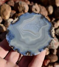 GORGEOUS NATURAL BLUE MEXICAN COCONUT AGATE 8.3OZ BLUE VANILLA, DISPLAY AGATE picture