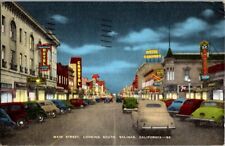 Vintage Postcard 1952 Main Street, Looking South, Salinas, California NATO stamp picture