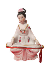 Vtg Fine Porcelain Japanese Geisha Girl Playing Koto Instrument Figurine 10