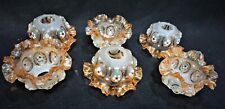 6 Blown Hand painted Art Glass Bobeches Chandelier Light Lamp Candlestick Cup picture
