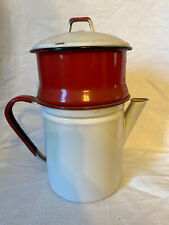 Vintage Red & White enamel coffee percolator picture