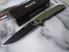 RUIKE Blackwash Ball Bearing Open Pocket Knife Folder 14C28N P801-G OD G10 New picture