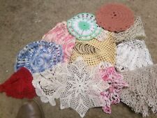 VINTAGE JOB LOT 12  MIXED CROCHET ITEMS MIXED COLORS & SIZES picture