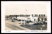 CHARLESBOURG Quebec 1940s Au Vatel. Old Cars Real Photo Postcard picture