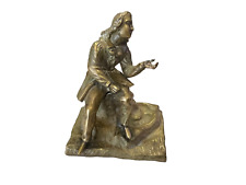 Vintage Bronze Sculpture of Man Sitting on Stone picture