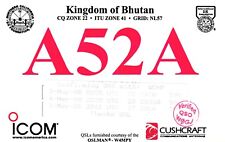 Kingdom Of Bhutan A52A QSL Radio Card Postcard picture