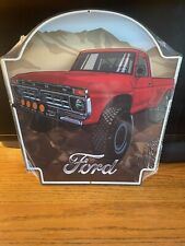 VINTAGE FORD F-250 4x4 PICKUP EMBOSSED METAL SIGN 15x15”NIP LICENSED FORD PROD. picture