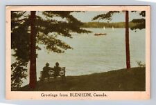Blenheim-Ontario, General Greetings, Sitting Lakeside, Vintage Postcard picture