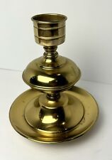 Heavy Vintage Brass Squat Candlestick  Double Candle Holder 7 1/2