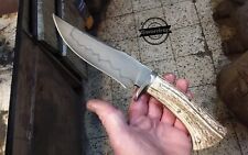 Christmas Cutter, Forged C-105 Blade, Damascus Guard, Stag Horn Scales picture