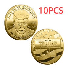 10pcs President Donald Trump Mug Shot Never Surrender Challenge Coin Gold 2024 picture