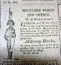 1814 newspaper with an illustration of WAR OF 1812 AMERICAN SOLDIER in uniform picture