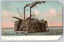 Postcard Tucks Down On Mississippi Cotton Boat Steamer Katie Robbins 1908 picture