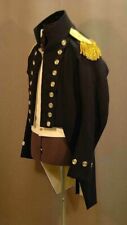 New Naval Captain British Officer Men Royal Black Wool Tailcoat Quick Shipping picture