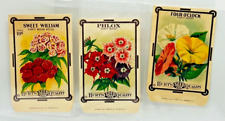 BURT'S SEEDS 3 FLOWER SEED PACKETS: SWEET WILLIAM, PHLOX, FOUR O'CLOCK picture
