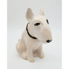 Handmade Clay Hobbiest English Bull Terrier Puppy Dog Trinket Statue Figurine A8 picture