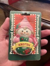 Stravina Snowgirl Personalized Ornament KRISTEN Pink Fully Molden Package Tag picture