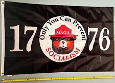 TRUMP FLAG  USA SELLER Desantis Prevent Socialism America USA Sign 3x5' picture