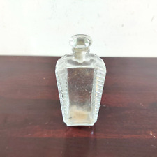 1930s Vintage Perfume Clear Cut Glass Bottle Glass Cap Decorative G841 picture