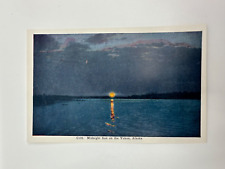 Vintage Alaska HHT Postcard, Midnight Sun on the Yukon, Lake at Sunset NOS NEW picture