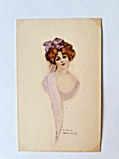 1909 Antique Vintage J KNOWLES HARE JR Postcard Beautiful Lady Woman with Bow picture