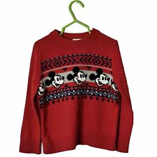 Jumping Beans Disney Mickey Mouse Kid’s Christmas Sweater Size 4T Red Fleece picture