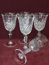 Vintage Crystal Diamond & Fan Patterned Wine Glasses - set of 5 (8 oz.) STUNNING picture