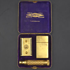 1923 Gillette Gold Tuckaway Razor & Case Serial No. 353342B 