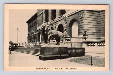 Chicago IL-Illinois, Entrance To The Art Institute, Antique, Vintage Postcard picture