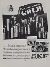 1934 SKF Ball and Roller Bearings Fortune Magazine Print Advertising Gold Coins picture
