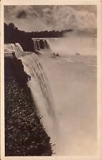 Postcard RPPC Niagra Falls black and white portrait aerial view picture