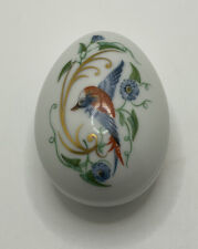 Limoges Castel France Porcelaine Bird with Flowers Egg Trinket Box picture