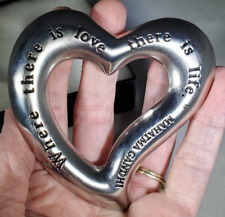Mahatma Gandhi Heart Shaped Paperweight with Quote picture