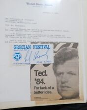 Ted Kennedy Massachusetts Senator Grecian Festival Sticker Autograph Vintage picture