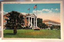 c1920 High School McAllen, TX Texas Postcard - Palm Trees on Campus picture