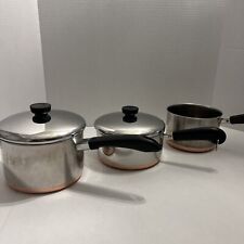 Vintage 1801 Revere Ware 2Qt , 2 Qt, 3Qt Sauce Pans/Pots with Lids READ picture