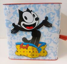 VINTAGE FELIX THE CAT JACK IN THE BOX HAS DENTS ON SIDE & TOP WORKS WATCH VIDEO picture
