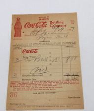 1927 Coca Cola Bottling Company of Marion Ohio Receipt picture