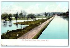 1915 Erie Canal And Clyde River Scene Lyons New York NY Posted Vintage Postcard picture